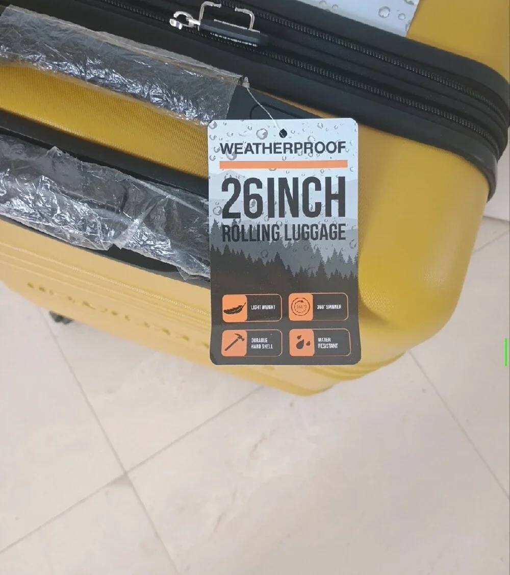 NWT! Weatherproof Hard-Shell Carry-On Spinner in Mustard Yellow (Super Light!)